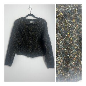 Vintage Paul Et Duffier Medium Mohair Confetti Boucle Knit Button Front Cardigan